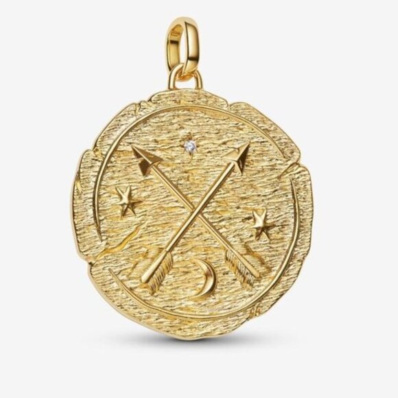 Pandora Crossing Arrows Oversized Medallion Charm - Picture 1 of 5